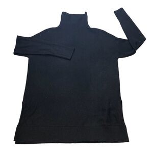 ANN TAYLOR LOFT Sweater Women's Size Small Black Turtleneck Tunic Pullover